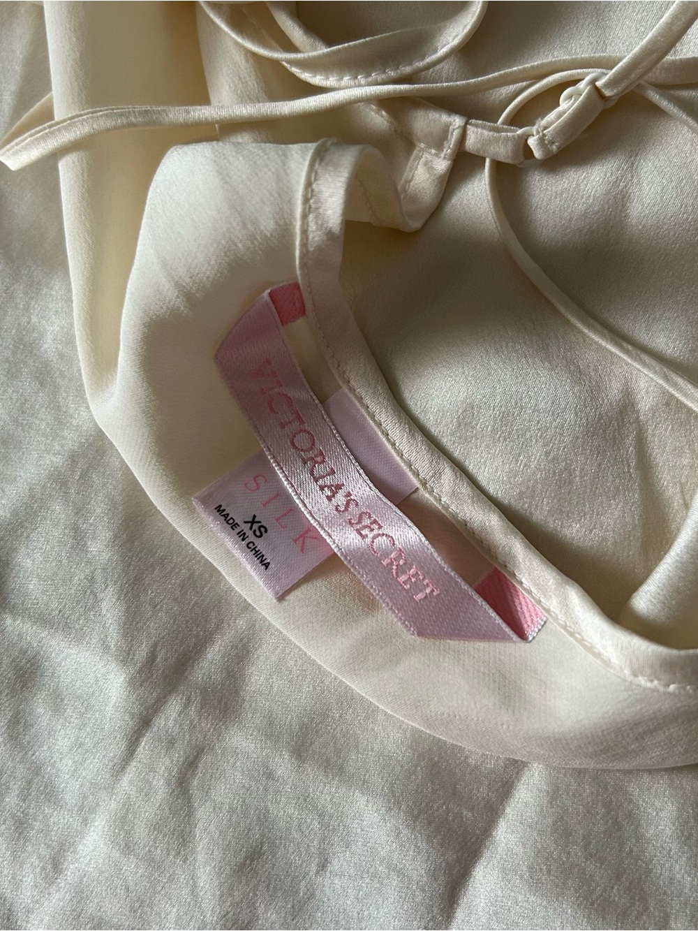 Victoria's Secret Cream SILK Slip Dress with Pink Label - Picture 2 of 4